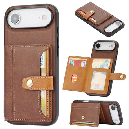 Calfskin Card Slot TPU Hybrid PU Phone Case, For iPhone 18 Pro / 17 Pro, For iPhone 18 Pro Max / 17 Pro Max, For iPhone 17, For iPhone Air, For iPhone 16 Pro Max, For iPhone 16 Pro, For iPhone 16, For iPhone 15 Pro Max, For iPhone 15 Pro               ...