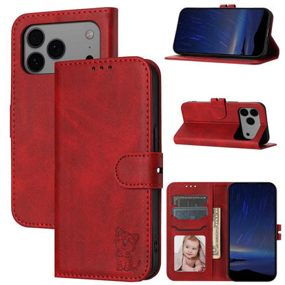 Embossed Happy Cat Pattern Flip Leather Phone Case, For iPhone 17e / 16e, For iPhone 17 Pro Max, For iPhone 17 Pro, For iPhone 17, For iPhone Air, For iPhone 16 Pro Max, For iPhone 16 Pro, For iPhone 16, For iPhone 15 Pro Max, For iPhone 15 Pro        ...
