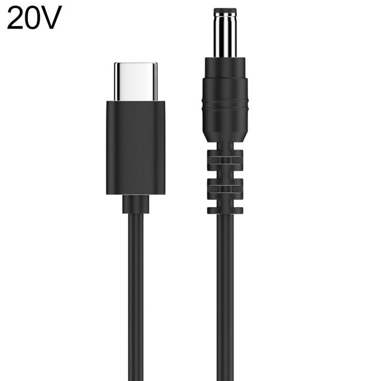 5.5 x 2.1mm DC Power to Type-C Adapter Cable, 9V, 12V, 15V, 20V