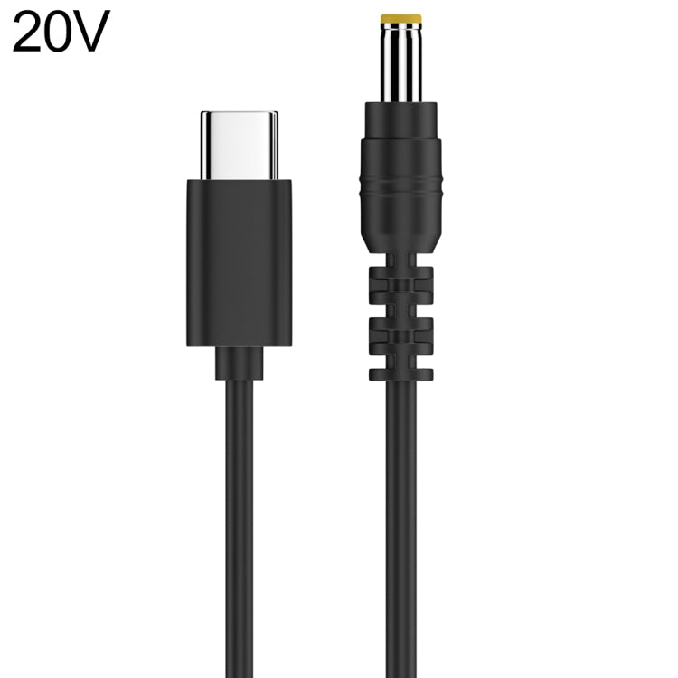 5.5 x 2.5mm DC Power to Type-C Adapter Cable, 9V, 12V, 15V, 20V