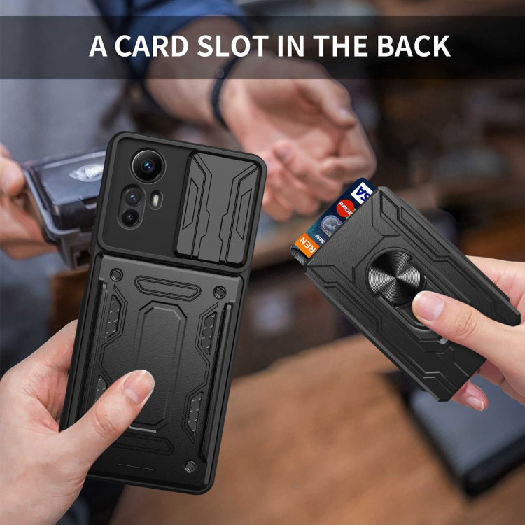 Sliding Camshield TPU+PC Phone Case with Card Slot, For Redmi Note 12S 4G, For Redmi 10 5G