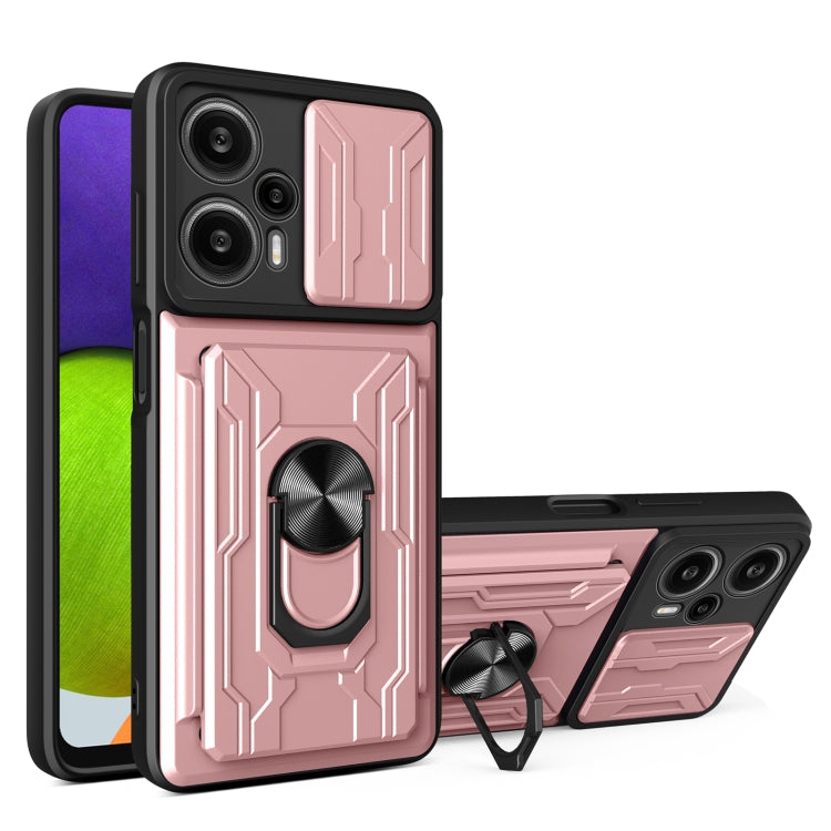 Sliding Camshield TPU+PC Phone Case with Card Slot, For Redmi A5 4G 173.3mm, For Redmi Note 14 Pro 4G, For Redmi Note 14 4G 163.25mm, For Redmi Note 14 5G, For Redmi Note 14 Pro+ 5G, For Redmi Note 14 Pro 5G, For Redmi 13 4G Global, For Redmi A3�������...