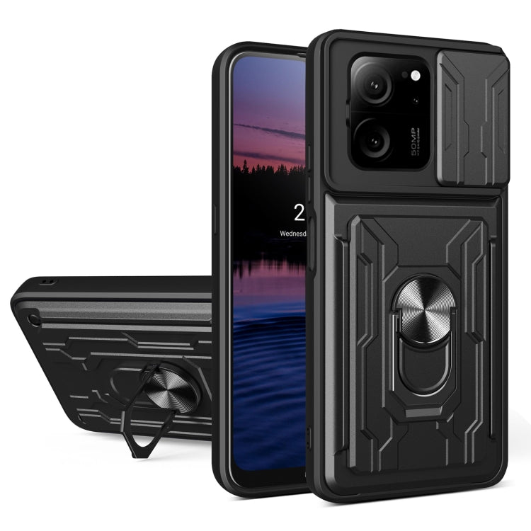 Sliding Camshield TPU+PC Phone Case with Card Slot, For Redmi A5 4G 173.3mm, For Redmi Note 14 Pro 4G, For Redmi Note 14 4G 163.25mm, For Redmi Note 14 5G, For Redmi Note 14 Pro+ 5G, For Redmi Note 14 Pro 5G, For Redmi 13 4G Global, For Redmi A3�������...