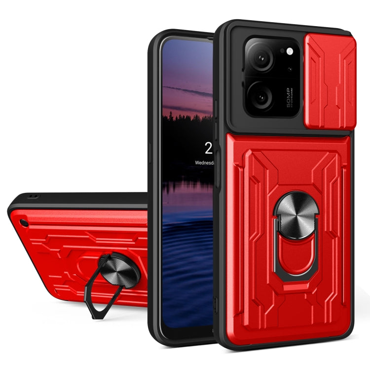 Sliding Camshield TPU+PC Phone Case with Card Slot, For Redmi A5 4G 173.3mm, For Redmi Note 14 Pro 4G, For Redmi Note 14 4G 163.25mm, For Redmi Note 14 5G, For Redmi Note 14 Pro+ 5G, For Redmi Note 14 Pro 5G, For Redmi 13 4G Global, For Redmi A3�������...
