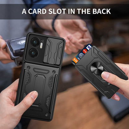 Sliding Camshield TPU+PC Phone Case with Card Slot