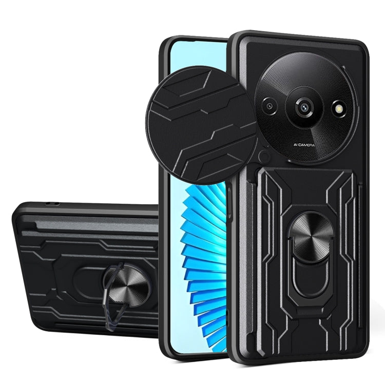 Sliding Camshield TPU+PC Phone Case with Card Slot, For Redmi A5 4G 173.3mm, For Redmi Note 14 Pro 4G, For Redmi Note 14 4G 163.25mm, For Redmi Note 14 5G, For Redmi Note 14 Pro+ 5G, For Redmi Note 14 Pro 5G, For Redmi 13 4G Global, For Redmi A3�������...