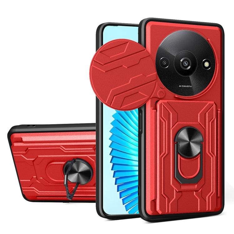 Sliding Camshield TPU+PC Phone Case with Card Slot, For Redmi A5 4G 173.3mm, For Redmi Note 14 Pro 4G, For Redmi Note 14 4G 163.25mm, For Redmi Note 14 5G, For Redmi Note 14 Pro+ 5G, For Redmi Note 14 Pro 5G, For Redmi 13 4G Global, For Redmi A3�������...