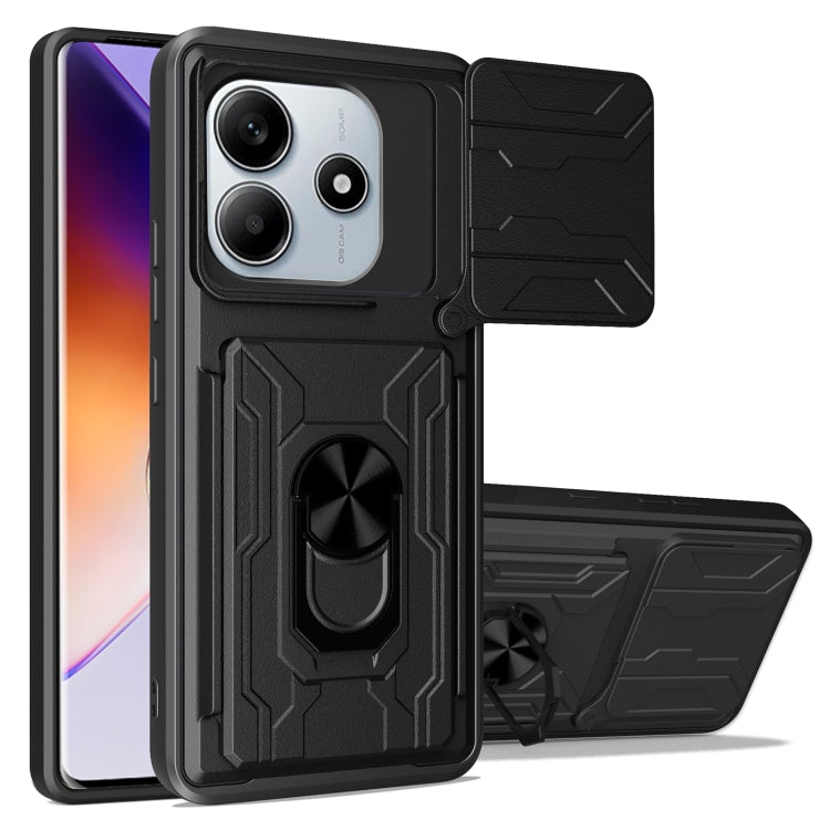 Sliding Camshield TPU+PC Phone Case with Card Slot, For Redmi A5 4G 173.3mm, For Redmi Note 14 Pro 4G, For Redmi Note 14 4G 163.25mm, For Redmi Note 14 5G, For Redmi Note 14 Pro+ 5G, For Redmi Note 14 Pro 5G, For Redmi 13 4G Global, For Redmi A3�������...