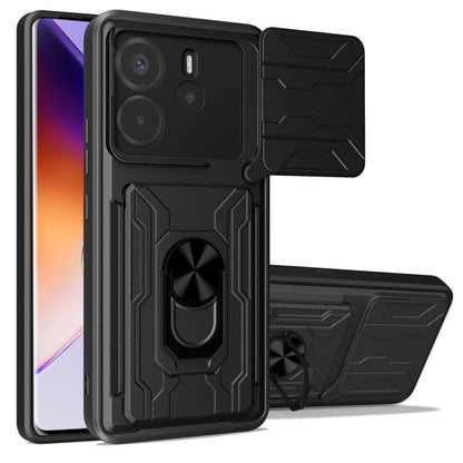 Sliding Camshield TPU+PC Phone Case with Card Slot, For Redmi A5 4G 173.3mm, For Redmi Note 14 Pro 4G, For Redmi Note 14 4G 163.25mm, For Redmi Note 14 5G, For Redmi Note 14 Pro+ 5G, For Redmi Note 14 Pro 5G, For Redmi 13 4G Global, For Redmi A3�������...