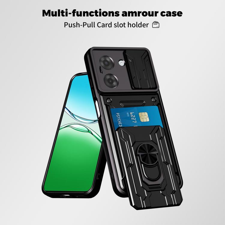 Sliding Camshield TPU+PC Phone Case with Card Slot, For Redmi A5 4G 173.3mm, For Redmi Note 14 Pro 4G, For Redmi Note 14 4G 163.25mm, For Redmi Note 14 5G, For Redmi Note 14 Pro+ 5G, For Redmi Note 14 Pro 5G, For Redmi 13 4G Global, For Redmi A3�������...