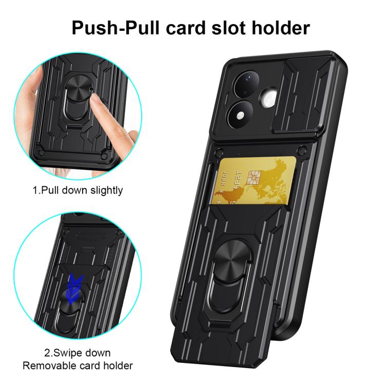 Sliding Camshield TPU+PC Phone Case with Card Slot, For Redmi Note 17 5G Global 169.7mm, For Redmi Note 17 Pro 5G Global 163.5mm, For Redmi A5 4G 173.3mm, For Redmi Note 14 Pro 4G, For Redmi Note 14 4G 163.25mm, For Redmi Note 14 5G                    ...
