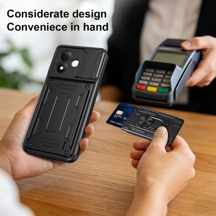 Sliding Camshield TPU+PC Phone Case with Card Slot, For Redmi Note 17 5G Global 169.7mm, For Redmi Note 17 Pro 5G Global 163.5mm, For Redmi A5 4G 173.3mm, For Redmi Note 14 Pro 4G, For Redmi Note 14 4G 163.25mm, For Redmi Note 14 5G                    ...