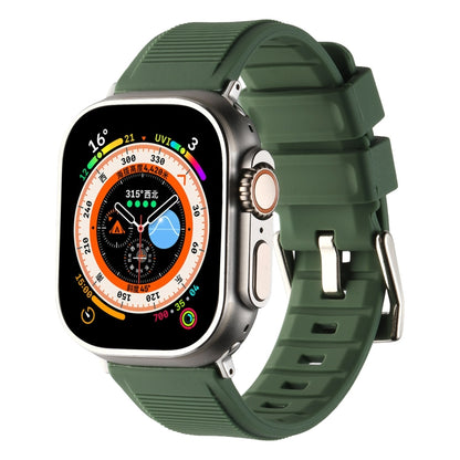 Double Ring Silicone Watch Band, For Apple Watch Ultra 49mm, For Apple Watch SE 2023 44mm, For Apple Watch SE 2023 40mm, For Apple Watch 8 41mm, For Apple Watch Ultra 2 49mm, For Apple Watch 8 45mm, For Apple Watch 9 45mm, For Apple Watch SE 2022 40mm