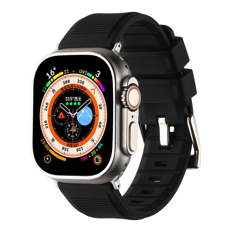 Double Ring Silicone Watch Band, For Apple Watch Ultra 49mm, For Apple Watch SE 2023 44mm, For Apple Watch SE 2023 40mm, For Apple Watch 8 41mm, For Apple Watch Ultra 2 49mm, For Apple Watch 8 45mm, For Apple Watch 9 45mm, For Apple Watch SE 2022 40mm