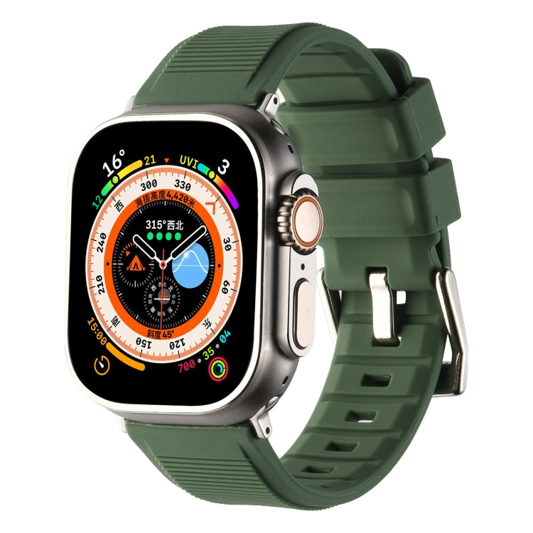 Double Ring Silicone Watch Band, For Apple Watch Ultra 49mm, For Apple Watch SE 2023 44mm, For Apple Watch SE 2023 40mm, For Apple Watch 8 41mm, For Apple Watch Ultra 2 49mm, For Apple Watch 8 45mm, For Apple Watch 9 45mm, For Apple Watch SE 2022 40mm