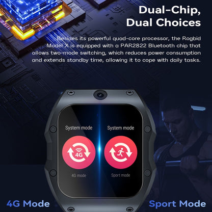 Model X 1.99 inch IP68 Waterproof Android 9.0 4G Dual Cameras Matte Smart Watch, 2GB+16GB, 4GB+128GB