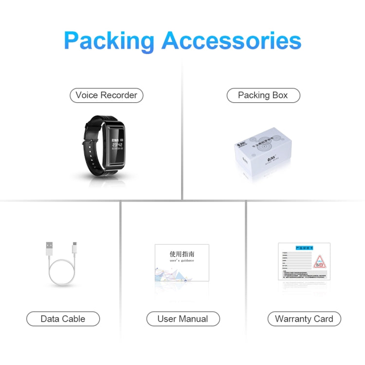 D6 HD Noise Reduction Smart Watch Voice Recorder, 4GB, 8GB, 16GB, 32GB, 64GB, 128GB, 256GB