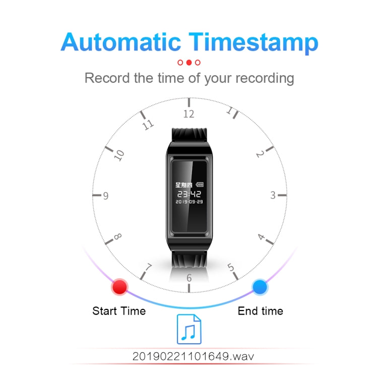 D6 HD Noise Reduction Smart Watch Voice Recorder, 4GB, 8GB, 16GB, 32GB, 64GB, 128GB, 256GB