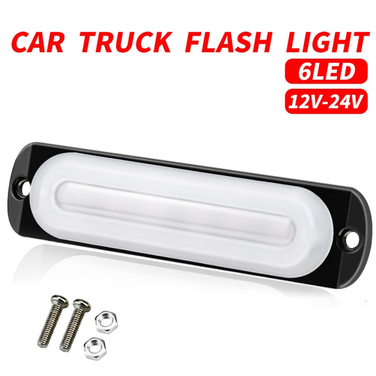 DC12V-24V / 18W Car Truck Emergency Strobe Flash Warning Light 6LEDs Ultra-thin Side Lights, 6LEDs(Red)