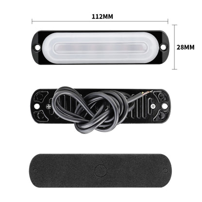 DC12V-24V / 18W Car Truck Emergency Strobe Flash Warning Light 6LEDs Ultra-thin Side Lights, 6LEDs(Red)
