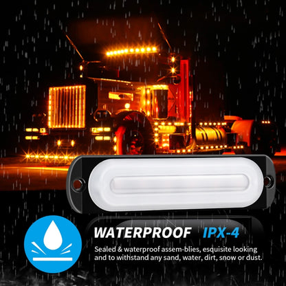 DC12V-24V / 18W Car Truck Emergency Strobe Flash Warning Light 6LEDs Ultra-thin Side Lights, 6LEDs(Red)