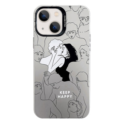 Electroplated Silver Series PC Protective Phone Case, For iPhone 15 Pro, For iPhone 15 Plus, For iPhone 15, For iPhone 14, For iPhone 14 Pro