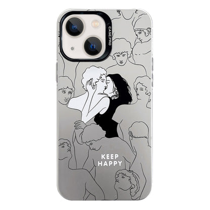 Electroplated Silver Series PC Protective Phone Case, For iPhone 15 Pro, For iPhone 15 Plus, For iPhone 15, For iPhone 14, For iPhone 14 Pro