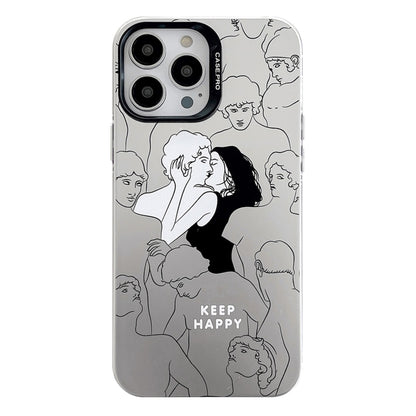 Electroplated Silver Series PC Protective Phone Case, For iPhone 15 Pro, For iPhone 15 Plus, For iPhone 15, For iPhone 14, For iPhone 14 Pro