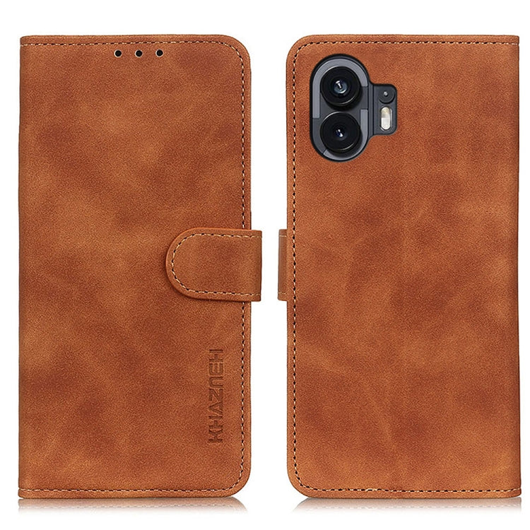 KHAZNEH Retro Texture Leather Phone Case, For Nothing Phone 2