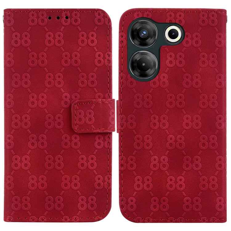 Double 8-shaped Embossed Leather Phone Case, For Tecno Pova 5 Pro, For Tecno Pova Neo 3, For Tecno Pova 5, For Tecno Camon 20 Premier 5G, For Tecno Camon 20 Pro 5G, For Tecno Camon 20 Pro 4G / Camon 20, For Tecno Spark 10 5G                            ...