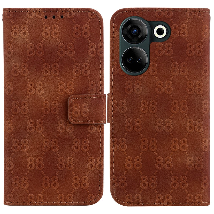 Double 8-shaped Embossed Leather Phone Case, For Tecno Pova 5 Pro, For Tecno Pova Neo 3, For Tecno Pova 5, For Tecno Camon 20 Premier 5G, For Tecno Camon 20 Pro 5G, For Tecno Camon 20 Pro 4G / Camon 20, For Tecno Spark 10 5G                            ...