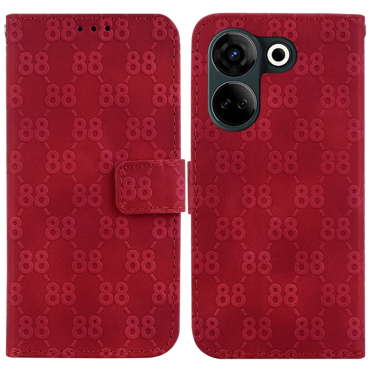 Double 8-shaped Embossed Leather Phone Case, For Tecno Pova 5 Pro, For Tecno Pova Neo 3, For Tecno Pova 5, For Tecno Camon 20 Premier 5G, For Tecno Camon 20 Pro 5G, For Tecno Camon 20 Pro 4G / Camon 20, For Tecno Spark 10 5G                            ...