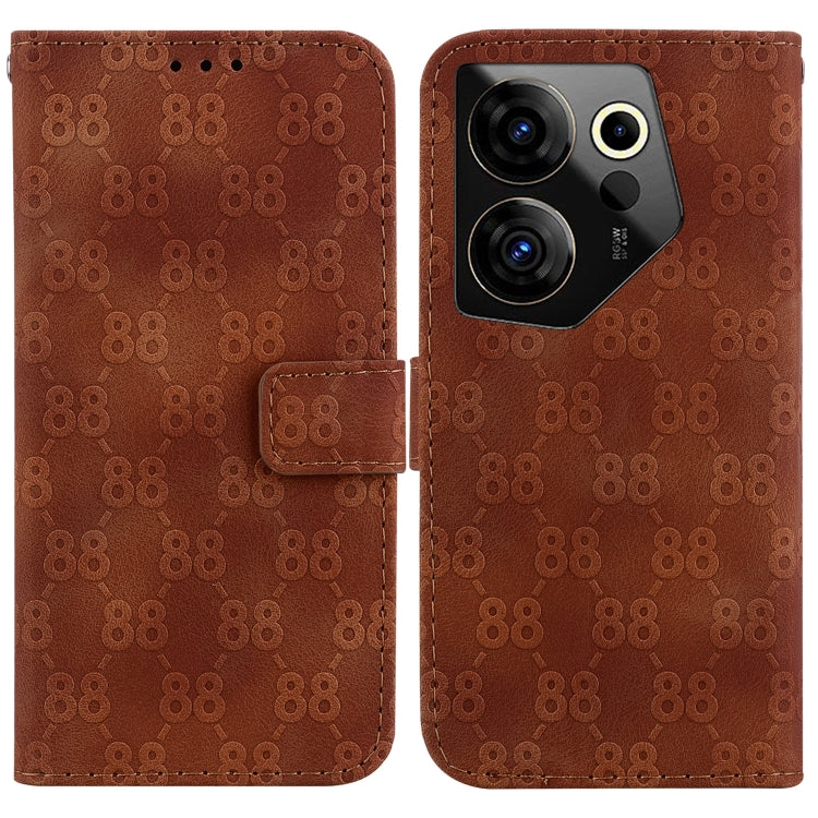 Double 8-shaped Embossed Leather Phone Case, For Tecno Pova 5 Pro, For Tecno Pova Neo 3, For Tecno Pova 5, For Tecno Camon 20 Premier 5G, For Tecno Camon 20 Pro 5G, For Tecno Camon 20 Pro 4G / Camon 20, For Tecno Spark 10 5G                            ...