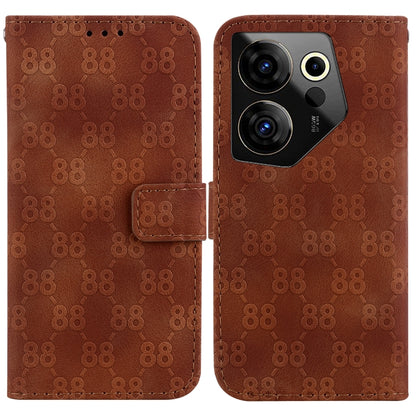 Double 8-shaped Embossed Leather Phone Case, For Tecno Pova 5 Pro, For Tecno Pova Neo 3, For Tecno Pova 5, For Tecno Camon 20 Premier 5G, For Tecno Camon 20 Pro 5G, For Tecno Camon 20 Pro 4G / Camon 20, For Tecno Spark 10 5G                            ...