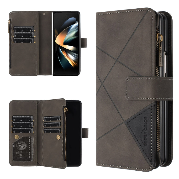 Rhombus Texture Zipper Wallet Leather Phone Case, For Galaxy Z Fold8 5G, For Samsung Galaxy Z Fold7, For Samsung Galaxy Z Fold6, For Samsung Galaxy Z Fold5, For Samsung Galaxy Z Fold4, For Samsung Galaxy Z Fold3