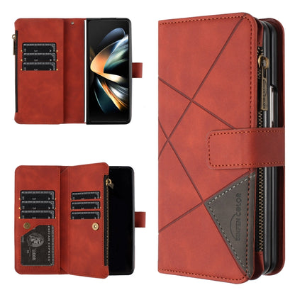 Rhombus Texture Zipper Wallet Leather Phone Case, For Galaxy Z Fold8 5G, For Samsung Galaxy Z Fold7, For Samsung Galaxy Z Fold6, For Samsung Galaxy Z Fold5, For Samsung Galaxy Z Fold4, For Samsung Galaxy Z Fold3