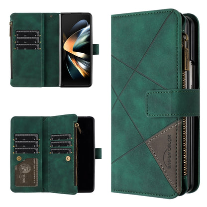 Rhombus Texture Zipper Wallet Leather Phone Case, For Galaxy Z Fold8 5G, For Samsung Galaxy Z Fold7, For Samsung Galaxy Z Fold6, For Samsung Galaxy Z Fold5, For Samsung Galaxy Z Fold4, For Samsung Galaxy Z Fold3