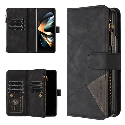 Rhombus Texture Zipper Wallet Leather Phone Case, For Galaxy Z Fold8 5G, For Samsung Galaxy Z Fold7, For Samsung Galaxy Z Fold6, For Samsung Galaxy Z Fold5, For Samsung Galaxy Z Fold4, For Samsung Galaxy Z Fold3