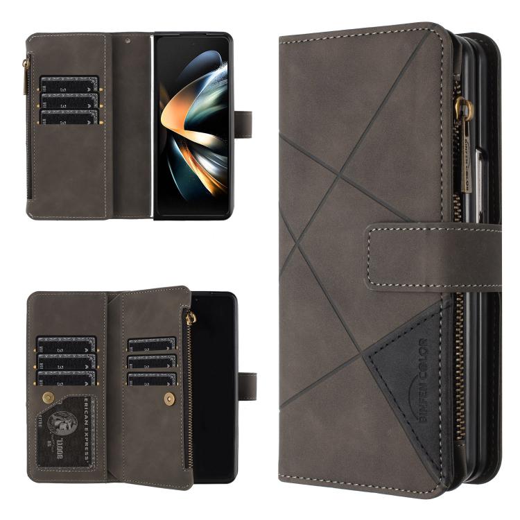 Rhombus Texture Zipper Wallet Leather Phone Case, For Galaxy Z Fold8 5G, For Samsung Galaxy Z Fold7, For Samsung Galaxy Z Fold6, For Samsung Galaxy Z Fold5, For Samsung Galaxy Z Fold4, For Samsung Galaxy Z Fold3