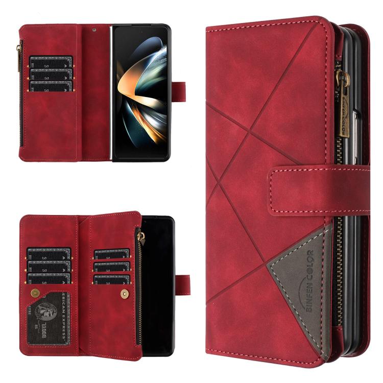 Rhombus Texture Zipper Wallet Leather Phone Case, For Galaxy Z Fold8 5G, For Samsung Galaxy Z Fold7, For Samsung Galaxy Z Fold6, For Samsung Galaxy Z Fold5, For Samsung Galaxy Z Fold4, For Samsung Galaxy Z Fold3