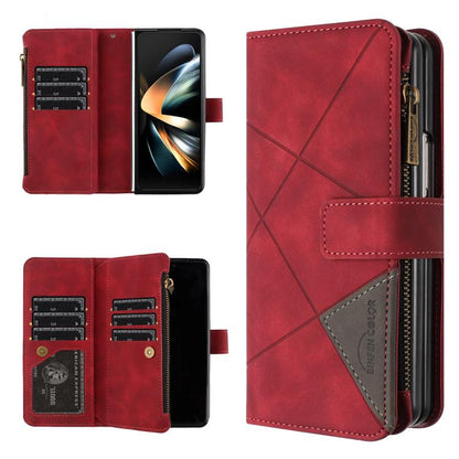 Rhombus Texture Zipper Wallet Leather Phone Case, For Galaxy Z Fold8 5G, For Samsung Galaxy Z Fold7, For Samsung Galaxy Z Fold6, For Samsung Galaxy Z Fold5, For Samsung Galaxy Z Fold4, For Samsung Galaxy Z Fold3