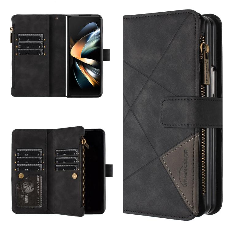 Rhombus Texture Zipper Wallet Leather Phone Case, For Galaxy Z Fold8 5G, For Samsung Galaxy Z Fold7, For Samsung Galaxy Z Fold6, For Samsung Galaxy Z Fold5, For Samsung Galaxy Z Fold4, For Samsung Galaxy Z Fold3