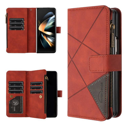 Rhombus Texture Zipper Wallet Leather Phone Case, For Galaxy Z Fold8 5G, For Samsung Galaxy Z Fold7, For Samsung Galaxy Z Fold6, For Samsung Galaxy Z Fold5, For Samsung Galaxy Z Fold4, For Samsung Galaxy Z Fold3