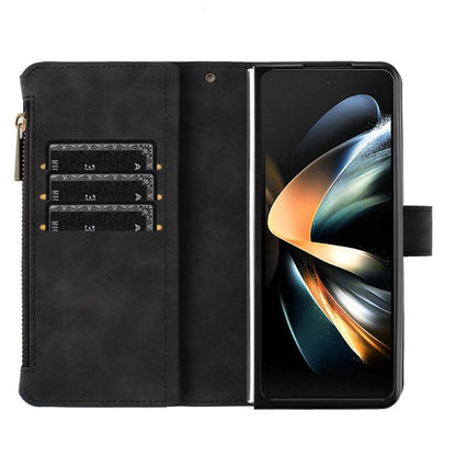 Rhombus Texture Zipper Wallet Leather Phone Case, For Galaxy Z Fold8 5G, For Samsung Galaxy Z Fold7, For Samsung Galaxy Z Fold6, For Samsung Galaxy Z Fold5, For Samsung Galaxy Z Fold4, For Samsung Galaxy Z Fold3