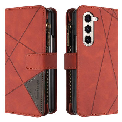 Rhombus Texture Zipper Wallet Leather Phone Case, For Galaxy Z Fold8 5G, For Samsung Galaxy Z Fold7, For Samsung Galaxy Z Fold6, For Samsung Galaxy Z Fold5, For Samsung Galaxy Z Fold4, For Samsung Galaxy Z Fold3