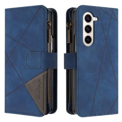 Rhombus Texture Zipper Wallet Leather Phone Case, For Galaxy Z Fold8 5G, For Samsung Galaxy Z Fold7, For Samsung Galaxy Z Fold6, For Samsung Galaxy Z Fold5, For Samsung Galaxy Z Fold4, For Samsung Galaxy Z Fold3