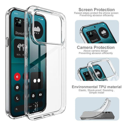 imak UX-10 Series Transparent Shockproof TPU Phone Case, For Nothing Phone 4a Pro, For Nothing phone 3a Lite, For Nothing Phone 3, For Nothing CMF phone 2 Pro 5G, For Nothing phone 3a 5G, For Nothing phone 3a Pro 5G, For Nothing Phone 2