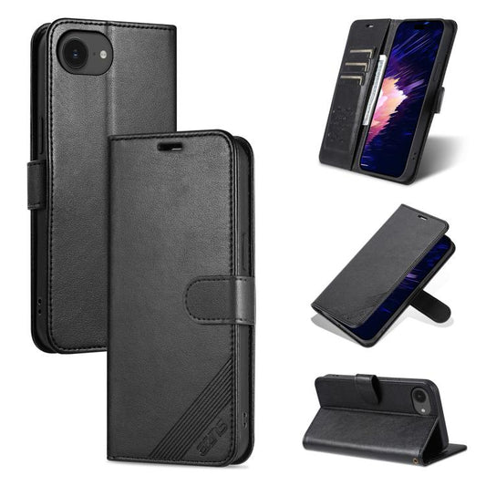 AZNS Sheepskin Texture Flip Leather Phone Case, For iPhone 17e / 16e, For iPhone 17 Pro Max, For iPhone 17 Pro, For iPhone 17, For iPhone Air, For iPhone 16 Pro Max, For iPhone 16 Pro, For iPhone 15 Pro Max, For iPhone 15 Pro, For iPhone 15 Plus