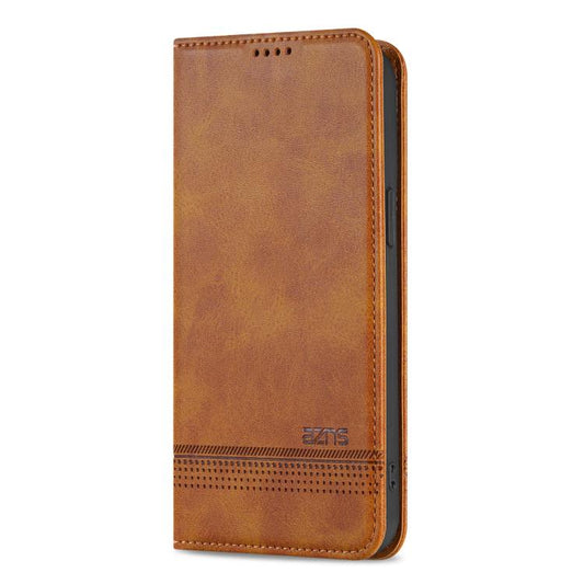 AZNS Magnetic Calf Texture Flip Leather Phone Case, For iPhone 17e / 16e, For iPhone 17 Pro Max, For iPhone 17 Pro, For iPhone 17, For iPhone Air, For iPhone 16 Pro Max, For iPhone 16 Pro, For iPhone 16 Plus, For iPhone 16, For iPhone 15 Pro Max       ...