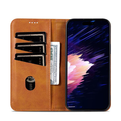 AZNS Magnetic Calf Texture Flip Leather Phone Case, For iPhone 17e / 16e, For iPhone 17 Pro Max, For iPhone 17 Pro, For iPhone 17, For iPhone Air, For iPhone 16 Pro Max, For iPhone 16 Pro, For iPhone 16 Plus, For iPhone 16, For iPhone 15 Pro Max       ...